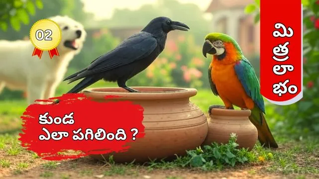 కాకి మరియు కుండ కథ – మిత్ర లాభం పంచతంత్ర నైతిక కథ | Telugu Moral Story